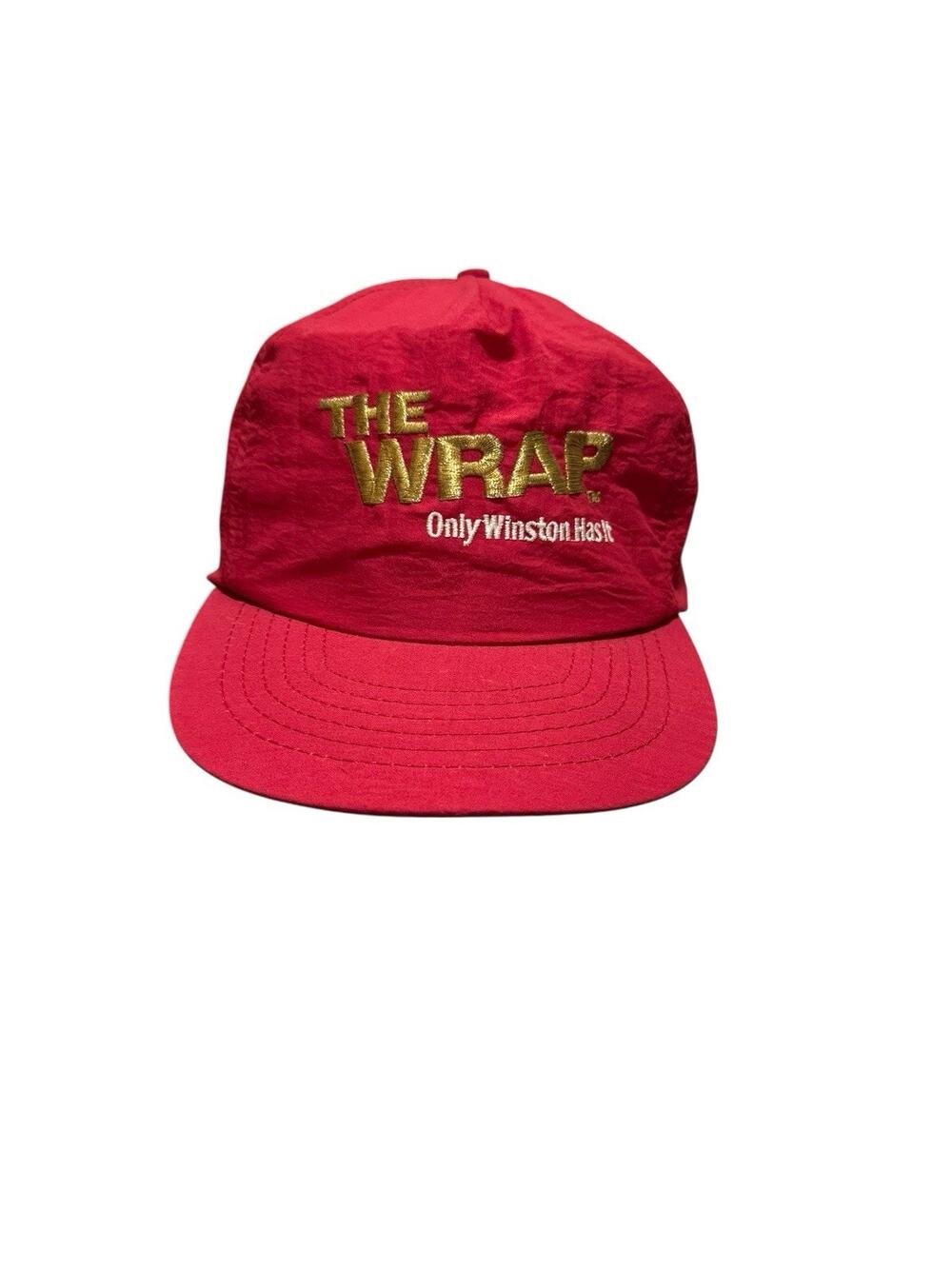 Vintage Winston The Wrap 90s Tobacco Red Nylon Trucker Snapback Hat